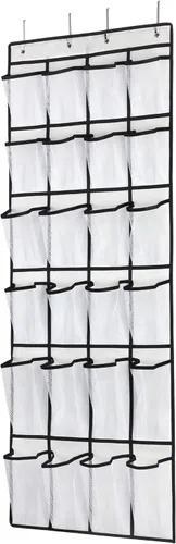 Vista 9 de SAVERHO Organizador colgante de zapatos, organizador de zapatos sobre la puerta con 24 bolsillos de malla transpirable para hombres, mujeres