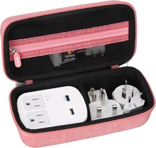 Vista 9 de Aproca Funda compatible con el kit de adaptador de viaje Ceptics World, bolsa de almacenamiento portátil para accesorios, color gris (solo funda)