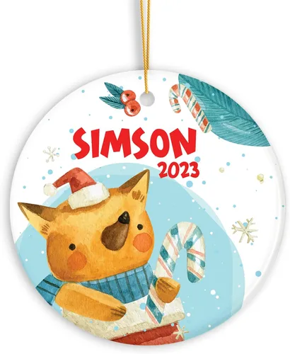 Vista 20 de Adorno de muñeco de nieve personalizado, muñeco de nieve de Papá Noel, adorno de Navidad con nombre personalizado, lindo adorno de muñeco de nieve