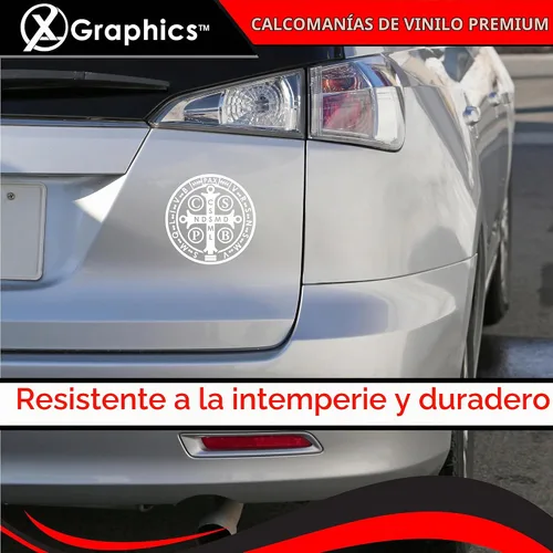 Vista 5 de Calcomanía de vinilo con medallón de San Benito Medalla de San Benito para automóvil, camión, SUV, impermeable (blanco, 5.8 x 5.8 pulgadas)