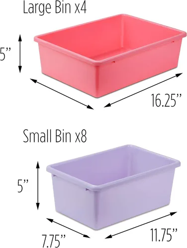 Vista 5 de Cajas para guardar y organizar juguetes de niños Honey-Can-Do SRT-01602., Madera Plástico, Pastel