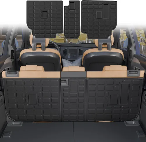 Vista 10 de Tapete de carga compatible con Toyota 4 Runner 2010-2024 de 7 asientos, tapete de carga para maletero, protector de asiento trasero de TPE 2023