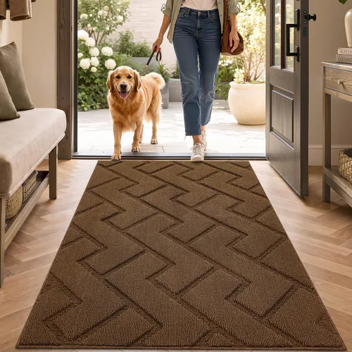 Vista 59 de hicorfe Tapete para puerta delantera para entrada exterior, 20 x 31.5 pulgadas, absorbente, resistente a la suciedad, tapetes de bienvenida