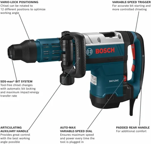 Vista 2 de BOSCH Martillo de demolición DH712VC SDS-Max
