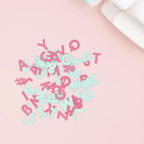 Vista 4 de Craftelier - Set 39 Uppercase Letter and Symbol Dies for Card Making, Scrapbooking and Crafting Projects Compatible with Various Die Cutting
