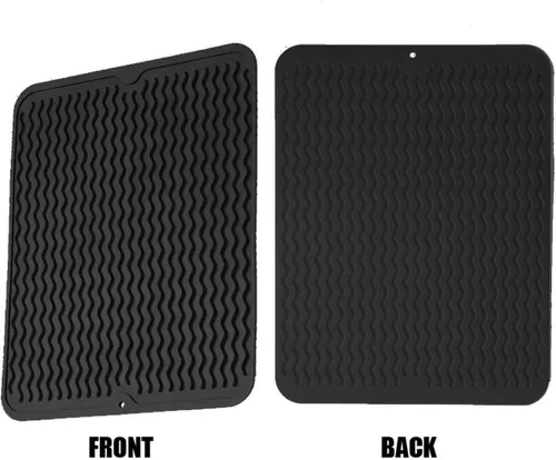 Vista 6 de Tapete grande para secar platos, alfombrillas de silicona de múltiples usos para múltiples usos, tapete de secado para encimera de cocina, 12 x 16
