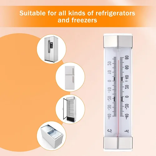 Vista 3 de Paquete de 12 termómetros para refrigerador y termómetro de nevera con función de termómetro de alimentos, termómetro congelador para uso doméstico