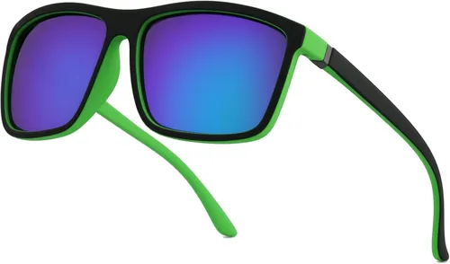 Vista 9 de Gafas de sol polarizadas deportivas para hombre, gafas de marco cuadrado NP1007 Marco A01 Matteblack/Lente gris