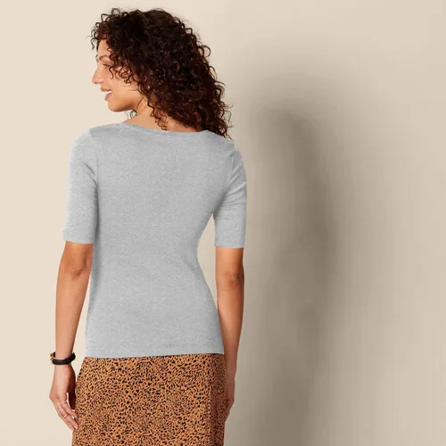 Vista 112 de Amazon Essentials - Camiseta de manga corta y cuello cuadrado para mujer