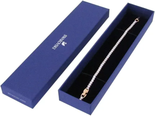 Vista 4 de Pulsera de tenis de lujo unisex de cristal Swarovski chapado en oro rosa #5513400