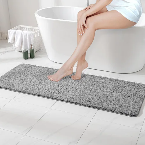 Vista 109 de MIULEE Alfombras de baño negras, suaves y pequeñas, absorbentes, antideslizantes, de secado rápido, esponjosas, para baño, bañera y duchas, lavables