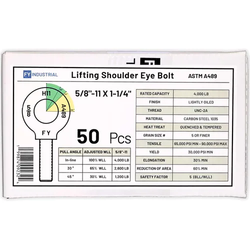 Vista 10 de Perno de Ojo de Hombro para Elevación de 1-1/4"-7 X 3