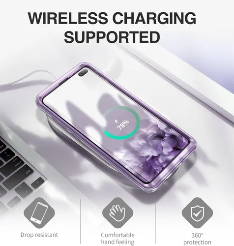 Vista 7 de SURITCH Funda mejorada para Samsung Galaxy S10 Plus, protector de pantalla antiarañazos integrado, protección de doble capa, protección completa