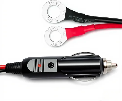 Vista 2 de Cable adaptador de encendedor de cigarrillos macho de 15 A, 12 V, 24 V, resistente, 14 AWG, cable de extensión para encendedor de cigarrillos
