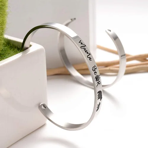 Vista 27 de Pulseras inspiradoras para abuela, mamá, hija, sobrina, tía, grabado, mensaje oculto, pulsera de acero inoxidable, corona de cumpleaños, joyería