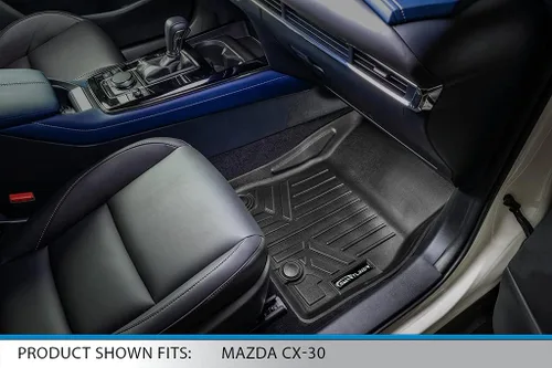 Vista 3 de SMARTLINER Juego de alfombrillas de primera fila para todo tipo de clima, compatibles con Mazda CX30 2020-2025