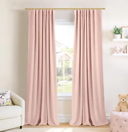 Vista 23 de INOVADAY Cortinas térmicas para puerta corredera 100% opacas para dormitorio, cortinas de puerta corrediza de vidrio extra anchas para patio, lino