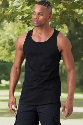 Vista 8 de Remera informal de jersey, sin mangas, lisa, básica (talles hasta 3XL, varios colores), para hombre.