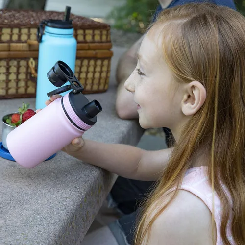 Vista 4 de MIRA Botella de agua de acero inoxidable para niños, 12 onzas – Termo de metal que mantiene el frío durante 24 horas, caliente durante 12 horas