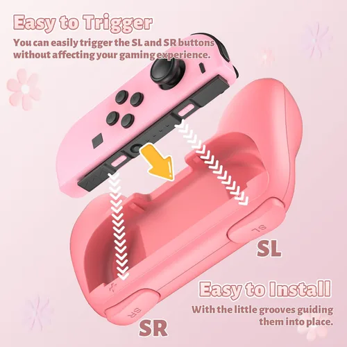 Vista 57 de FASTSNAIL Grips Compatible with Nintendo Switch for Joy Con & OLED Model for Joycon, Wear-resistant Handle Kit Compatible with Joy Cons Controllers