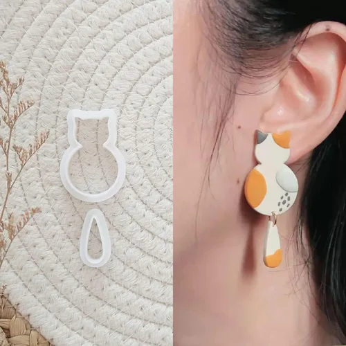 Vista 7 de Cortadores de arcilla polimérica para la fabricación de aretes Suministros Arcilla polimérica para la fabricación de joyas