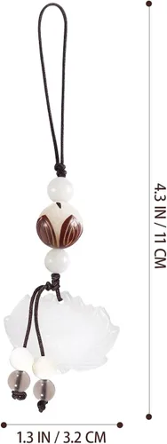 Vista 2 de Hemobllo Correa para teléfono celular - Colgante móvil con dije de la suerte, decoración de cordón celular para llavero móvil