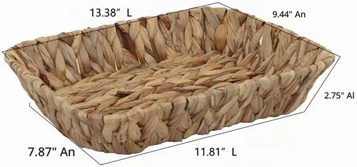Vista 2 de Bandeja de frutas, contenedores de almacenamiento de tejido de hierba para frutas o té, artes y manualidades (Rectángulo-C-1 unidad)