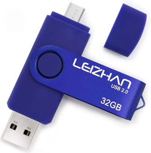Vista 14 de 32 GB OTG USB Flash Drive 64 gb128gb Pendrive de metal para teléfono inteligente Android Micro USB Pen Drive USB 2.0 para Samsung, Huawei, Púrpura