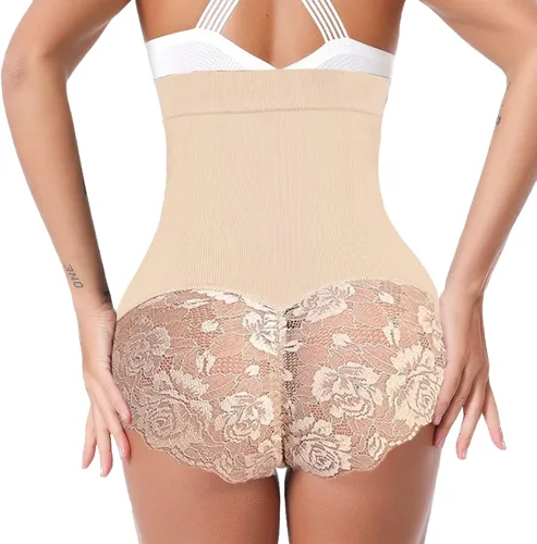 Vista 8 de Ropa moldeadora para mujer con control de abdomen cintura alta moldeadora sin costuras con encaje