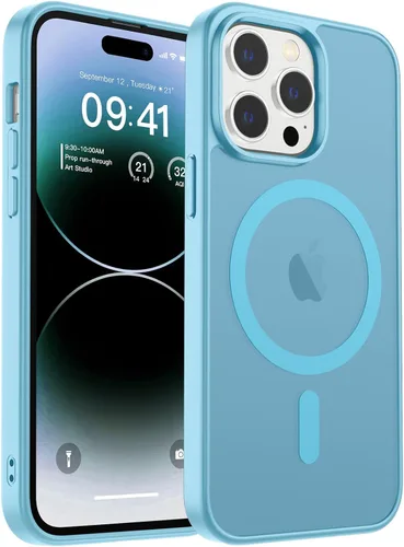 Vista 269 de zapica Funda magnética para iPhone Air, con protector de pantalla de vidrio templado, compatible con MagSafe, translúcida mate, a prueba de golpes