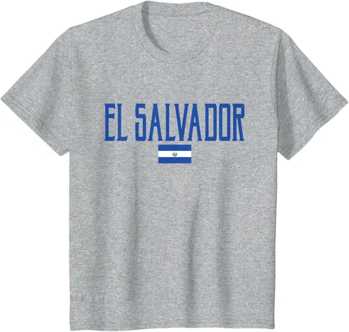 Vista 42 de Camiseta de texto azul con bandera de El Salvador, Negro, S