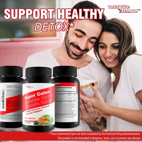 Vista 5 de Super Colon Cleanse Herbal Vitamin Detox - Limpieza de hierbas, desintoxicación y apoyo inmunológico - Promueve la digestión saludable y el alivio