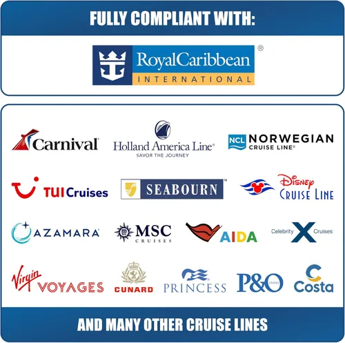 Vista 6 de Regleta de alimentación aprobada para cruceros (Royal Caribbean, Disney y más) – Cargador sin sobretensión [2 USB, 2 USB-C] Bloque de carga de 4