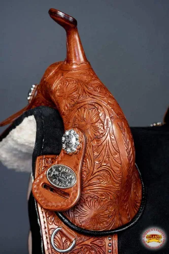 Vista 4 de HILASON Western Horse Saddle Treeless Trail Barrel Leather for Horses