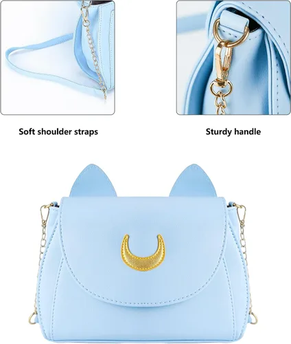 Vista 4 de LoveWLC Lady Sailor Moon - Bolso de hombro con orejas de gato Luna