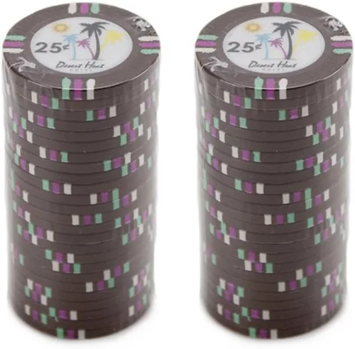 Vista 2 de Claysmith Gaming Desert Heat Poker Chip - Compuesto de arcilla pesada de 0.48 oz, paquete de 50
