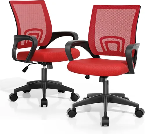 Vista 15 de Magshion Silla ergonómica de escritorio de oficina, silla de computadora de malla con respaldo medio, silla giratoria con respaldo transpirable