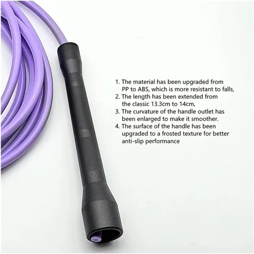Vista 3 de Cuerda de boxeo fitness núcleo de nylon PVC 6mmx3.6.6 ft saltando doble parte inferior suave repuesto mango exterior