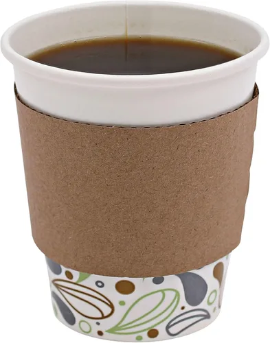 Vista 7 de Boardwalk Fundas para tazas, 1,200 unidades, se adapta a vasos calientes de 10 oz a 20 onzas, Kraft Protege las manos del calor del café caliente