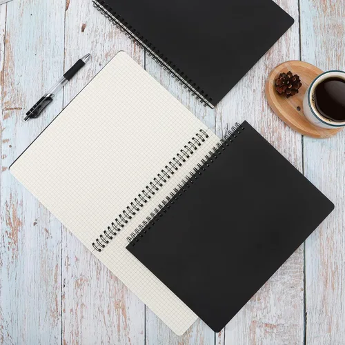 Vista 7 de EUSOAR Cuaderno de espiral de papel cuadriculado, B5, paquete de 3 unidades de 7.3 x 10.2 pulgadas, 120 páginas, cuaderno de papel de tapa dura