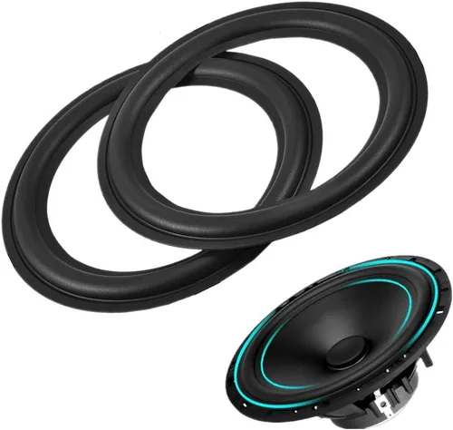 Vista 2 de Kit de reparación envolvente de espuma de altavoz de 8 pulgadas, 2 piezas de repuesto de anillos envolventes de espuma de altavoz de goma perforada