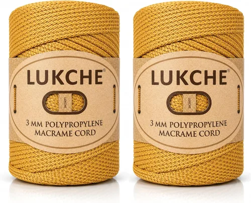 Vista 48 de Cuerda de macramé premium de poliéster de 3 mm (134.44 metros), (250 g) 100% cuerda de macramé de polipropileno, hilo de crochet de macramé colorido