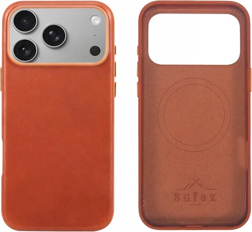 Vista 18 de Funda de piel para iPhone 14 Pro Max compatible con MagSafe, funda de piel de vaca auténtica de grano completo, botones de metal galvanizado, forro