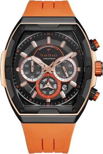 Vista 11 de Watches for Men Original Analog Quartz Waterproof Sport Mens Watches Tonneau Chronograph Luminous Fashion Unique Casual Watch with Silicone Strap