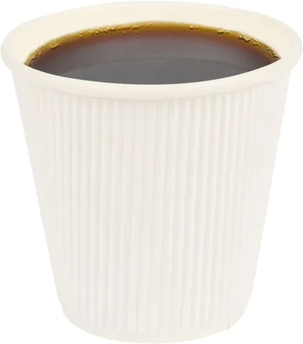 Vista 49 de Tazas para café de papel aislado, pared ondulada, kraft, 12 onzas - Caja de 25 unidades - tapas a juego: RWA0360B, RWA0360W, RWA0328LG, RWA0328GR