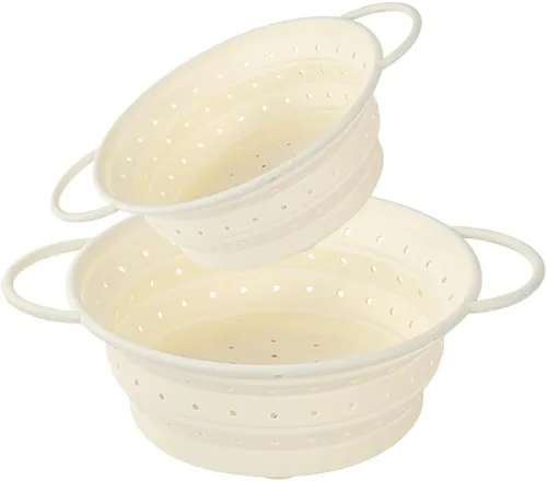 Vista 8 de Kkioiome Coladores y coladores, colador plegable de silicona para fregadero, 13 pulgadas, coladores y coladores para cocina, escurridor grande
