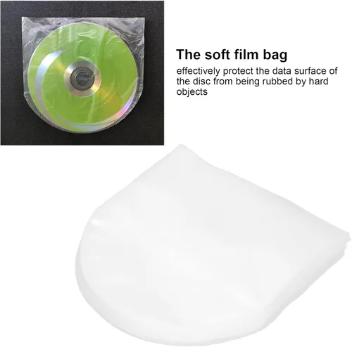 Vista 3 de Bolsa de protección de disco CD y DVD, fundas interiores de plástico transparente para CD y DVD de 5 pulgadas Mini cubierta de almacenamiento