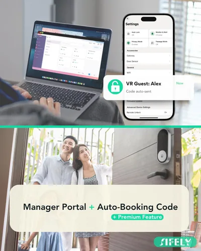Vista 8 de Cerradura inteligente de entrada sin llave con teclado, control de aplicación y bloqueo automático para el hogar, Airbnb y alquiler, más de 150