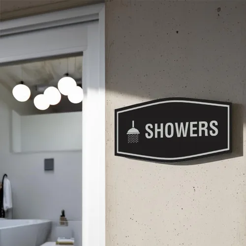 Vista 5 de Fancy Showers - Letrero (negro/plateado), tamaño mediano
