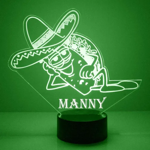 Vista 24 de MMS Food - Lámpara LED de luz nocturna, personalizada con tu nombre o texto, control remoto con 16 colores, 4 modos de luz, lámpara LED de regalo